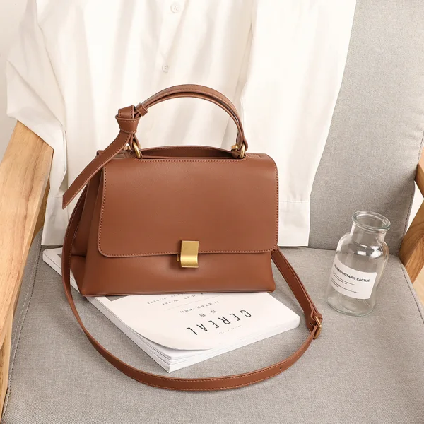 Fashion Brown Square Messenger Bag Crossbody Bags Handbag 2021 Leather Casual Women's Bags