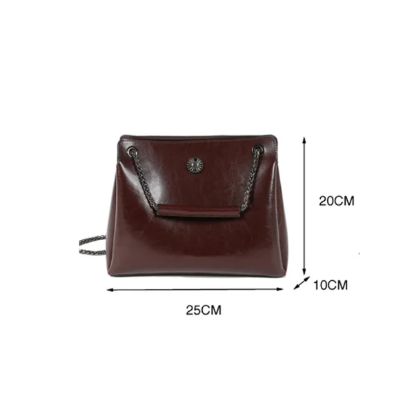 Modest / Simple Brown Square Handbag Shoulder Bags 2021 Leather Women's Bags