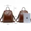 Vintage / Retro Coffee Backpacks Handbag 2021 Leather Casual Women's Bags