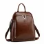 Vintage / Retro Coffee Backpacks Handbag 2021 Leather Casual Women's Bags