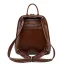 Vintage / Retro Coffee Backpacks Handbag 2021 Leather Casual Women's Bags
