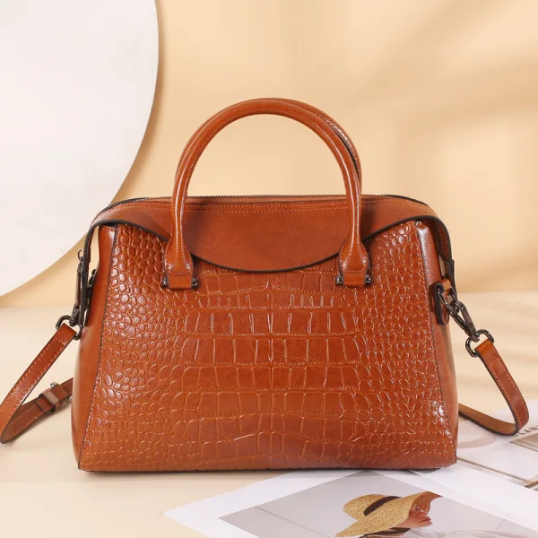 Fashion Brown Shoulder Bags Handbag 2021 Alligator Print Women's Bags