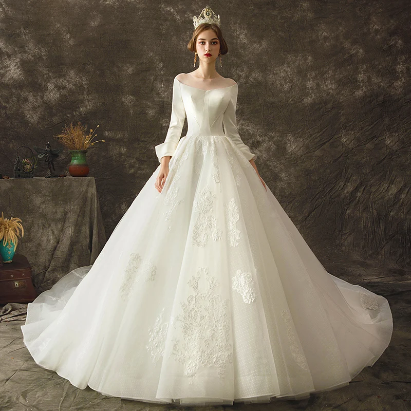 princess polly baby blue dress Vintage Retro Ivory Wedding Dresses 2019 A Line Princess See Through Scoop  Neck Long Sleeve Backless Appliques Lace Chapel Train Ruffle