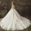 Vintage / Retro Ivory Wedding Dresses 2019 A-Line / Princess See-through Scoop Neck Long Sleeve Backless Appliques Lace Chapel Train Ruffle