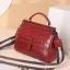 Fashion Burgundy Alligator Print Messenger Bag Handbag 2021 Leather Casual Women's Bags