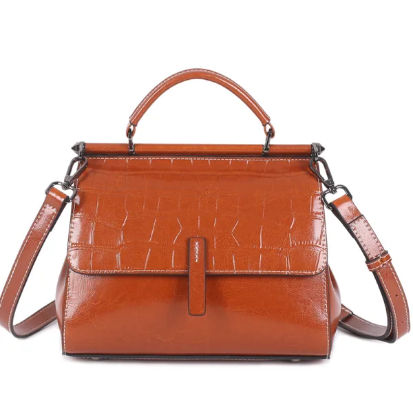 Fashion Burgundy Alligator Print Messenger Bag Handbag 2021 Leather Casual Women's Bags