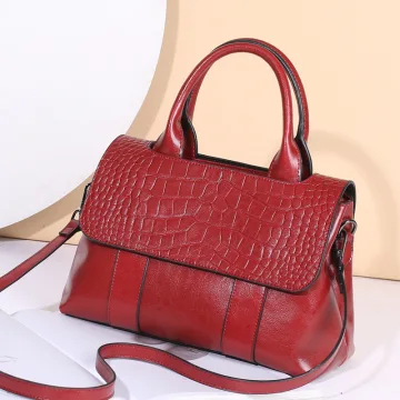 Chic Beautiful Red Square Shoulder Bags Messenger Bag Handbag 2021 Alligator Print Leather Women S Bags