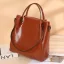 Modest / Simple Brown Square Tote Bag Shoulder Bags Messenger Bag Handbag 2021 Leather Casual Women's Bags