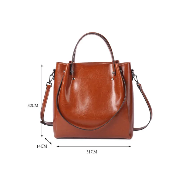 Modest / Simple Brown Square Tote Bag Shoulder Bags Messenger Bag Handbag 2021 Leather Casual Women's Bags