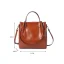 Modest / Simple Brown Square Tote Bag Shoulder Bags Messenger Bag Handbag 2021 Leather Casual Women's Bags