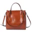 Modest / Simple Brown Square Tote Bag Shoulder Bags Messenger Bag Handbag 2021 Leather Casual Women's Bags