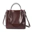 Modest / Simple Brown Square Tote Bag Shoulder Bags Messenger Bag Handbag 2021 Leather Casual Women's Bags