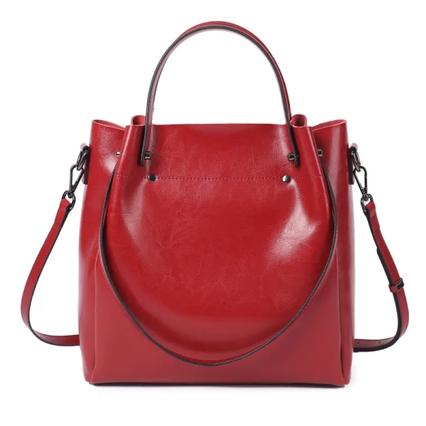 Modest / Simple Brown Square Tote Bag Shoulder Bags Messenger Bag Handbag 2021 Leather Casual Women's Bags
