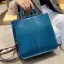 Modest / Simple Ocean Blue Leather Square Shoulder Bags Handbag 2021 Casual Women's Bags