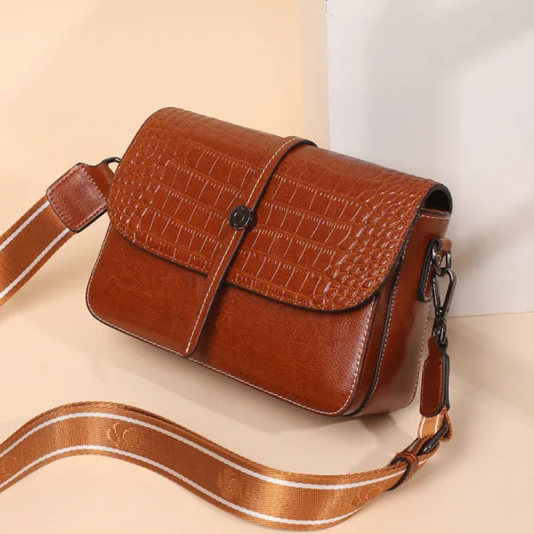 Fashion Brown Square Shoulder Bags Messenger Bag Crossbody Bags 2021 Alligator Print Leather Casual Women's Bags