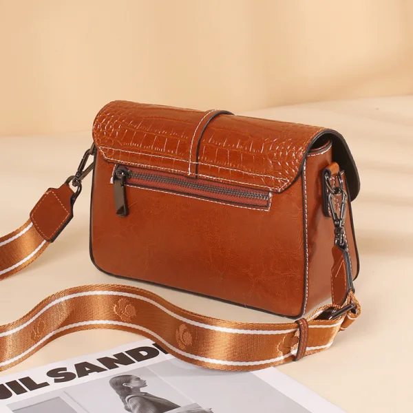 Fashion Brown Square Shoulder Bags Messenger Bag Crossbody Bags 2021 Alligator Print Leather Casual Women's Bags