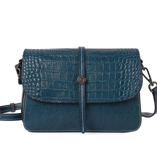 Fashion Brown Square Shoulder Bags Messenger Bag Crossbody Bags 2021 Alligator Print Leather Casual Women's Bags