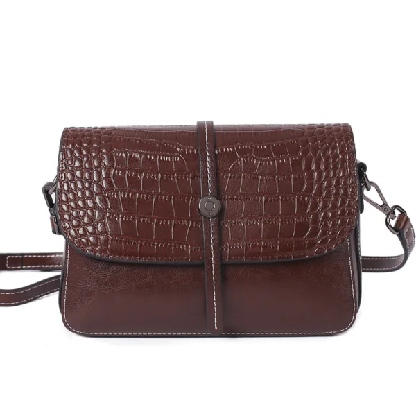 Fashion Brown Square Shoulder Bags Messenger Bag Crossbody Bags 2021 Alligator Print Leather Casual Women's Bags