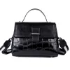 Vintage / Retro Brown Square Messenger Bag Crossbody Bags Handbag 2021 Alligator Print Leather Casual Women's Bags