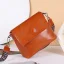 Modest / Simple Brown Square Crossbody Bags Messenger Bag 2021 Leather Casual Women's Bags