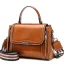 Vintage / Retro Tan Square Handbag Shoulder Bags Messenger Bag 2021 Leather Casual Women's Bags