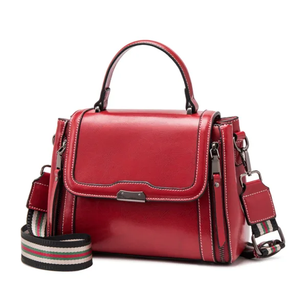 Vintage / Retro Tan Square Handbag Shoulder Bags Messenger Bag 2021 Leather Casual Women's Bags