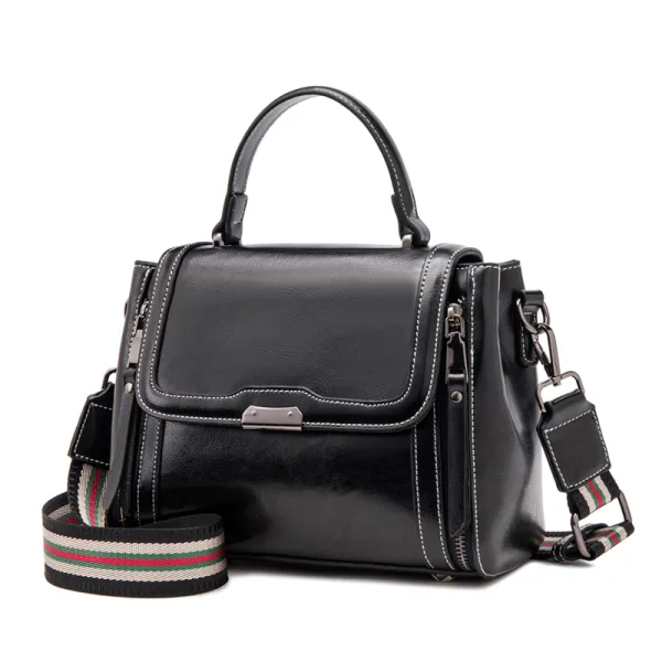 Vintage / Retro Tan Square Handbag Shoulder Bags Messenger Bag 2021 Leather Casual Women's Bags
