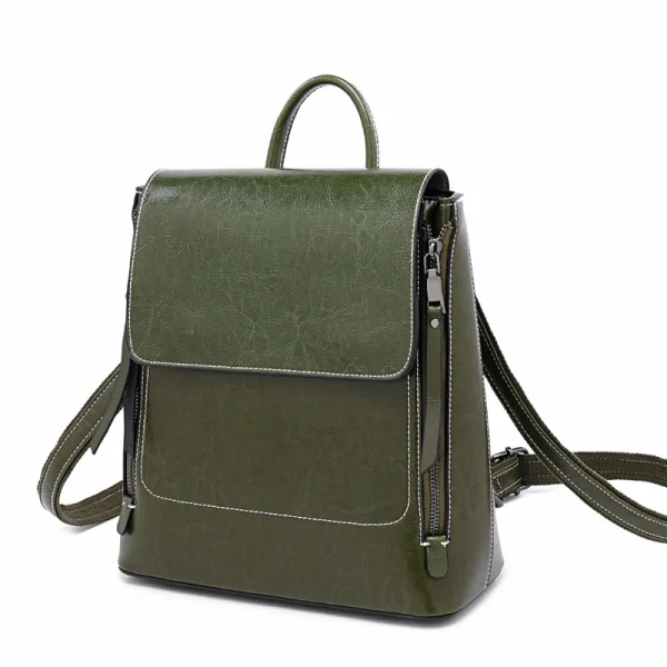 Vintage / Retro Tan Square Satchel Backpacks 2021 Leather Casual Women's Bags