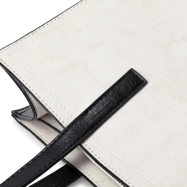 Minimalist White Square Tote Bag Shopping Bag Shoulder Bags 2021 Leather Casual Women's Bags