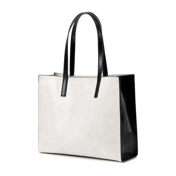 Minimalist White Square Tote Bag Shopping Bag Shoulder Bags 2021 Leather Casual Women's Bags