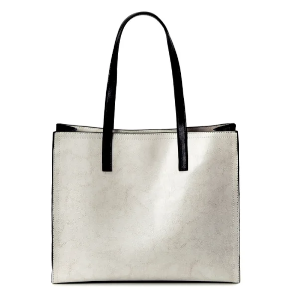 Minimalist White Square Tote Bag Shopping Bag Shoulder Bags 2021 Leather Casual Women's Bags