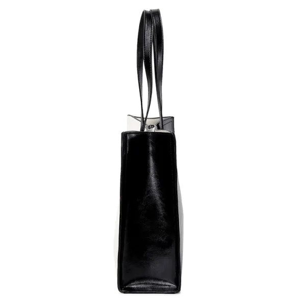 Minimalist White Square Tote Bag Shopping Bag Shoulder Bags 2021 Leather Casual Women's Bags