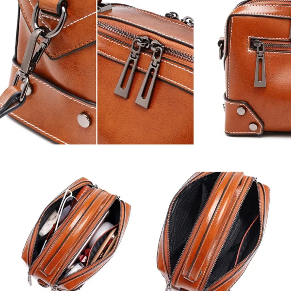 Tan Square Handbag Messenger Bag Crossbody Bags 2021 Leather Casual Women's Bags