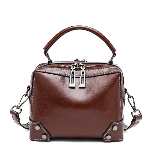 Tan Square Handbag Messenger Bag Crossbody Bags 2021 Leather Casual Women's Bags