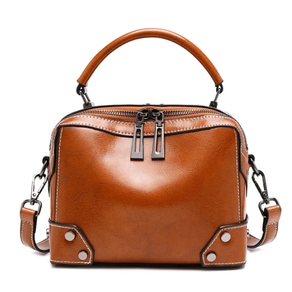 Tan Square Handbag Messenger Bag Crossbody Bags 2021 Leather Casual Women's Bags
