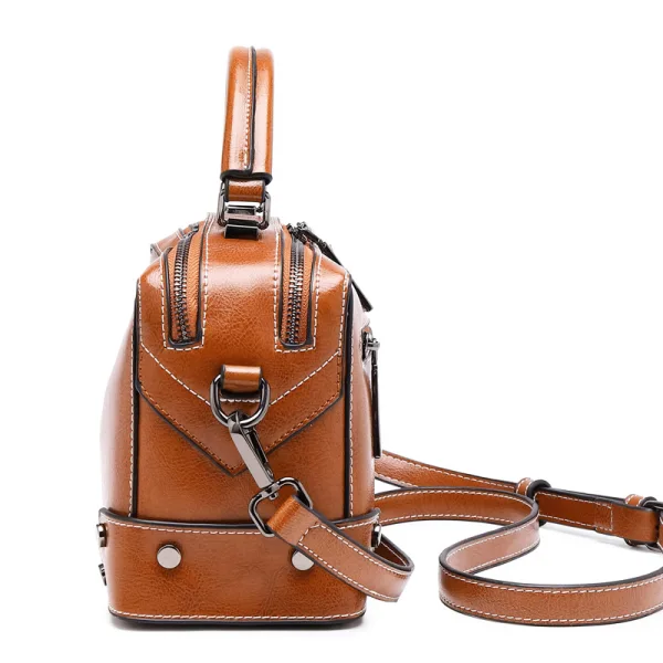 Tan Square Handbag Messenger Bag Crossbody Bags 2021 Leather Casual Women's Bags