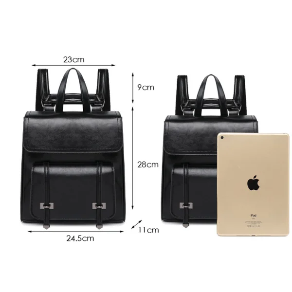Enkel Kaffe Firkantede Satchel Ryggsekker 2021 Lær Damer Vesker