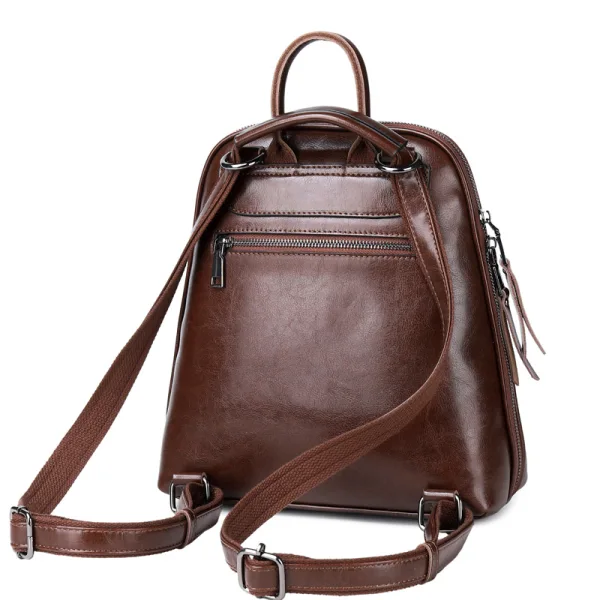 Fashion Coffee Backpacks 2021 Leather Casual Women's Bags