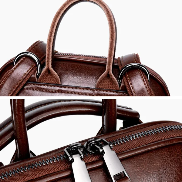 Fashion Coffee Backpacks 2021 Leather Casual Women's Bags