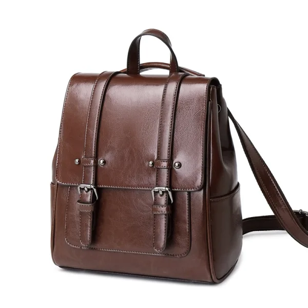 Tan Square Satchel Backpacks 2021 Leather Casual Women's Bags