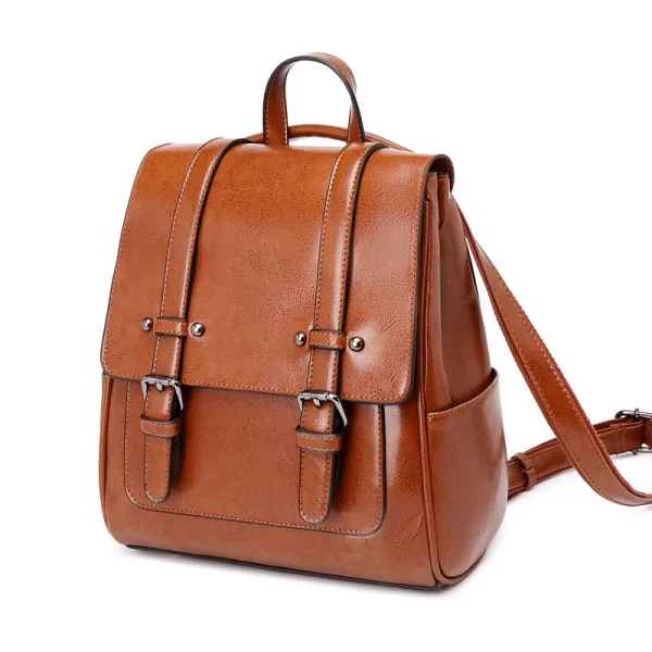 Tan Square Satchel Backpacks 2021 Leather Casual Women's Bags