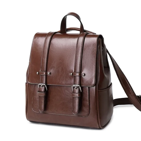Tan Square Satchel Backpacks 2021 Leather Casual Women's Bags