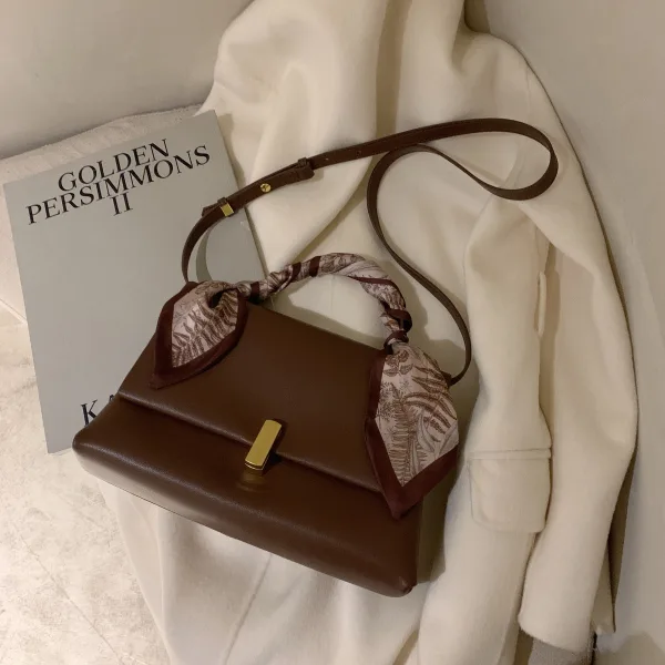 Vintage / Retro Brown Square Handbag Shoulder Bags Messenger Bag 2021 PU Women's Bags