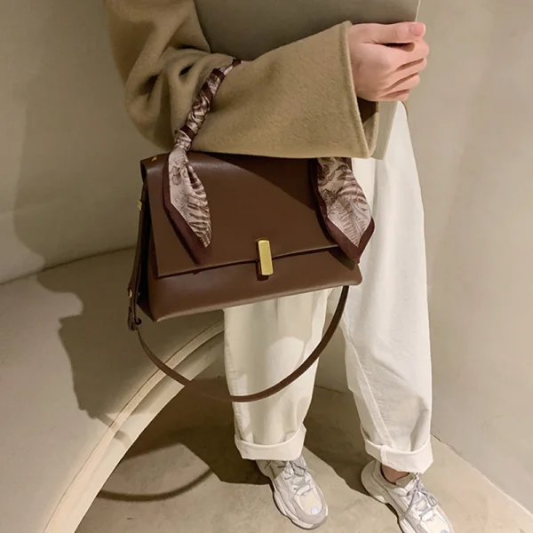Vintage / Retro Brown Square Handbag Shoulder Bags Messenger Bag 2021 PU Women's Bags