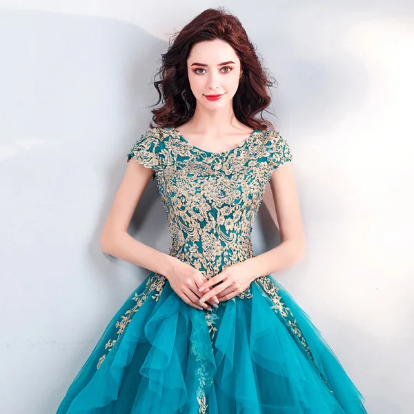 Best Jade Green Dancing Prom Dresses 2021 Ball Gown Scoop Neck Sleeveless Appliques Lace Best Jade Green Dancing Prom Dresses 2021 Ball Gown Scoop Neck Sleeveless Appliques Lace