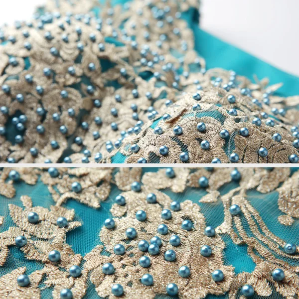 Best Jade Green Dancing Prom Dresses 2021 Ball Gown Scoop Neck Sleeveless Appliques Lace Beading Pearl Floor-Length / Long Ruffle Formal Dresses