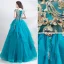 Best Jade Green Dancing Prom Dresses 2021 Ball Gown Scoop Neck Sleeveless Appliques Lace Beading Pearl Floor-Length / Long Ruffle Formal Dresses