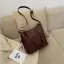 Vintage Kwadratowe Burgund Torby naramienne Torba kurierska Torby Crossbody 2021 PU Przypadkowy Torby Damskie