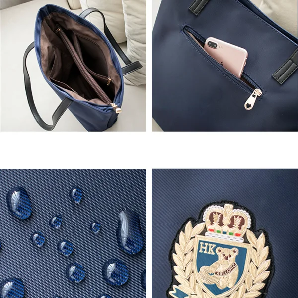 Modest / Simple Canvas Waterproof Tote Bag Shopping Bag Shoulder Bags 2021 Embroidered Casual Women's Bags
