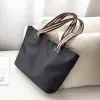 Modest / Simple Black Square Tote Bag Shopping Bag Shoulder Bags 2021 Canvas Waterproof Casual Women's Bags